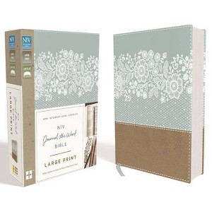 NIV, Journal the Word Bible, Large Print, Imitation Leather, Blue/Tan - (NIV Journal the Word Bible) by  Zondervan (Leather Bound) - 1 of 1