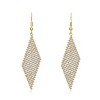 Guili Sterling Silver 14k Gold Plated Mesh Dangle Earrings with Cubic Zirconia – Elegant, Chic, Sparkling Design for Special Occasions - 2 of 2