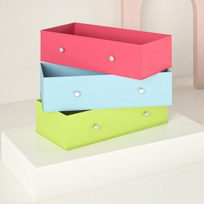 White and Pink 3-Drawer Wide Nursery Dresser