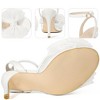 BLISSFUL STEP Women's Mesh Bow Ankle Slingback Strap Heeled Sandals - 3 of 3