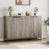 55" Buffet Cabinet with Storage, Large Kitchen Accent Modern Sideboard Cabinet with 4 Doors and Shelves, Coffee Bar Table for Kitchen Dining Room - 2 of 4