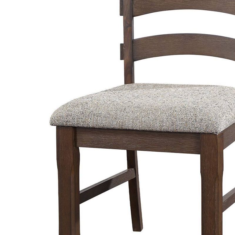 Pascaline 22&#34; Dining Chairs Gray Fabric, Rustic Brown and Oak - Acme Furniture, 3 of 7