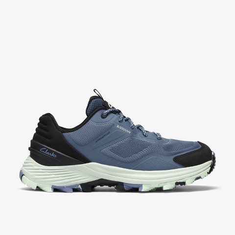 Обувь Clarks Womens Laila Trail2 Waterproof Blue Combination Shoes 7 Medium