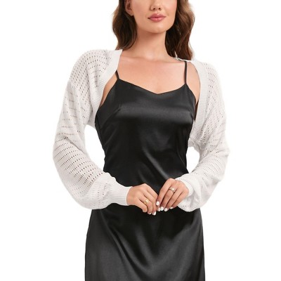 Women Crochet Shrug Sweater Crop Cardigans Drop Shoulder Knit Bolero Sweater