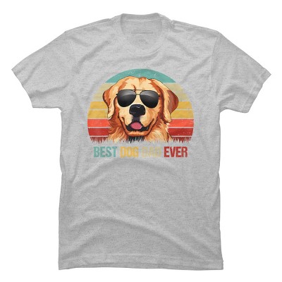 Men's Design By Humans Best Dog Dad Ever Golden Retriever By LuckyCharm99 T-Shirt