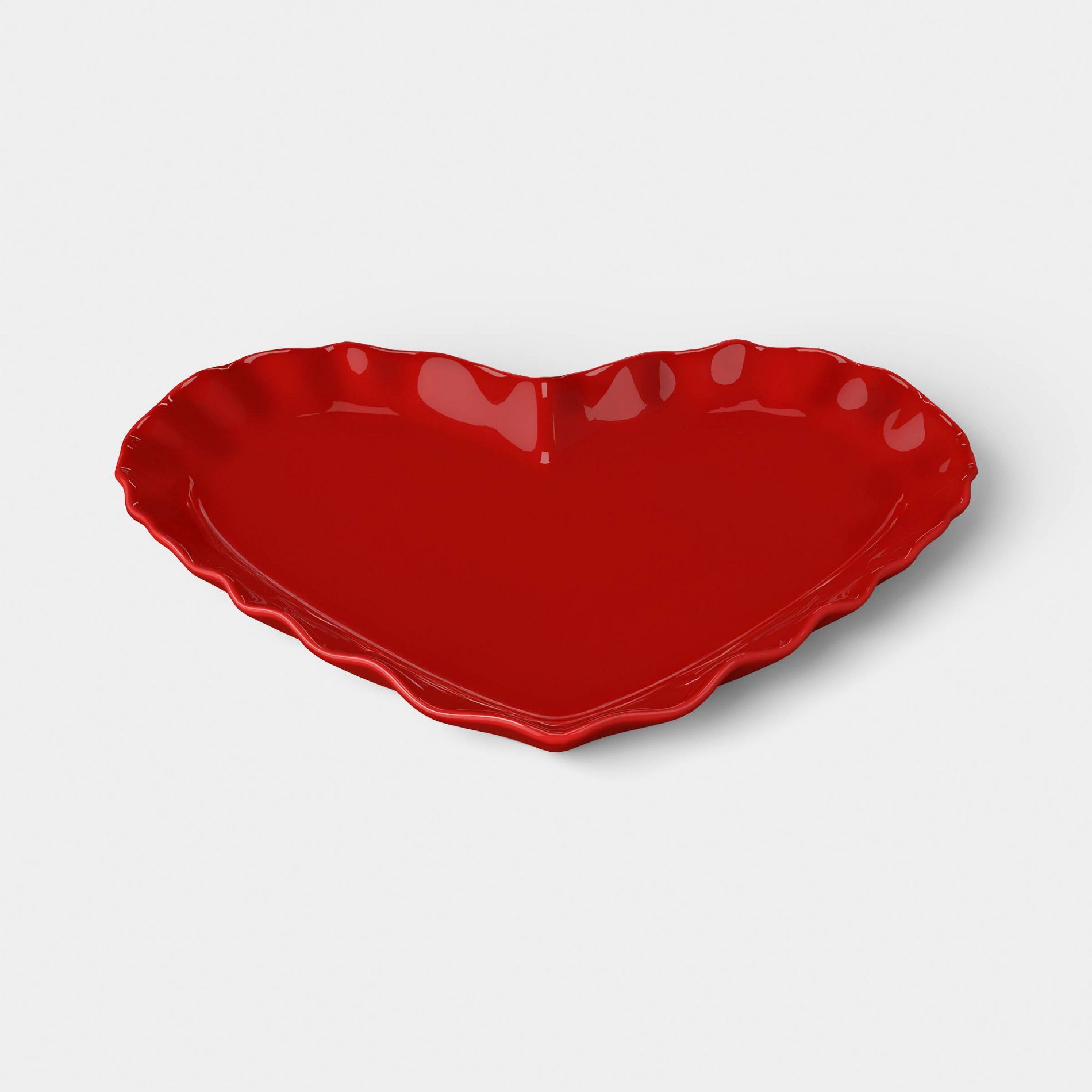 12.75" Valentine’s Day Stoneware Serving Platter Red Heart - Threshold™