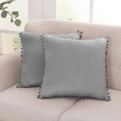 Deconovo Velvet Pom-Pom Throw Pillow Covers 2-Pack, Multiple Sizes