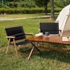 FURNIinspire Outdoor Portable Chair Lightweight Aluminum Frame with Wood Grain Accent for Relaxation, Wood-Grain Frame And Black, 21.57"*21.65"*24" - 2 of 4