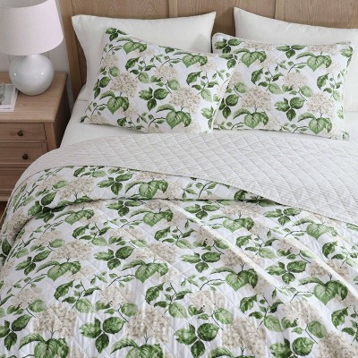 Martha Stewart King Quilt Set Hydrangea Floral Beige — фото 5
