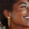 Ross-Simons Italian 18kt Gold Over Sterling Mirror-Link Chandelier Earrings - 2 of 4