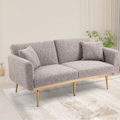 CAVINAS Loveseat Sofa with Metal Feet, Modern Convertible Sofa, Vintage Accent Sofa, Upholstered Sofa Couch for Living Room