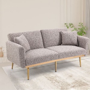 CAVINAS Loveseat Sofa with Metal Feet, Modern Convertible Sofa, Vintage Accent Sofa, Upholstered Sofa Couch for Living Room - 1 of 4
