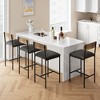 Whizmax Bar Stools Set of 4, Kitchen Bar Stools with Footrest, PU Upholstered Counter Height Barstools, Bar Chairs with Back for Kitchen Island - 3 of 4