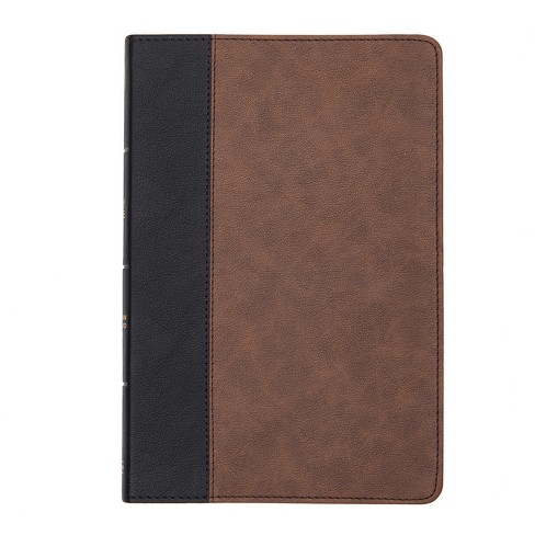 Csb Large Print Thinline Bible, Black Brown Leathertouch - By Csb 