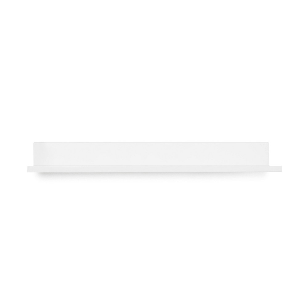 Photos - Garden & Outdoor Decoration 24" No Stud Needed Photo Ledge White Powder Coat - Simple Mount: Metal Floating Shelf, Holds 40 lbs