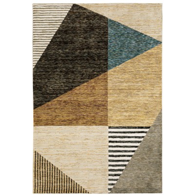 Oriental Weavers Strada STR10 Gold/ Multi Indoor Area Rug - 5'3" x 7'3"