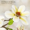 4FT Artificial Magnolia Tree with Real Touch Flowers & Leaves – Fake Plants with Moss In White Pot for Home Office Living Room Decor - 4 of 4