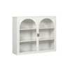 DOMETOUR 27.56"Glass Doors Two-door Wall Cabinet with Featuring 3-tier Storage, with Characteristic Woven Pattern for Dining Room Bathroom - 2 of 4