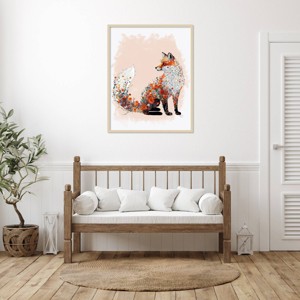 Amanti Art Floralessence Fox 1 by Fab Funky Wood Framed Wall Art Print - 1 of 4