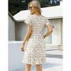 Womens Maternity Dress Ruffled Shirred Dress Floral Sundress with Flutter Cap Sleeve V Neck Flowy Midi Dress Flowy Gathered Hem Dress - 4 of 4