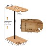 HDZNVF C-shaped Oval End Tables Bamboo Height Adjustable - 3 of 4