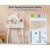 Kids Vanity Set,Bear-Shaped Make Up Vanity Desk with Lights & Mirror,Wooden Princess Toddler Make Up Table Set for Little Girls - 4 of 4