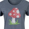 Women's - Instant Message - Cross Stitch Mushroom Graphic T-shirt Dress - 2 of 4