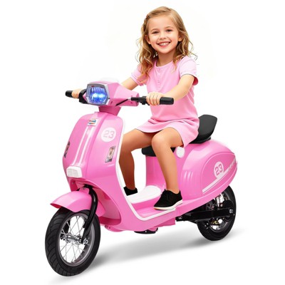 Electric Motorcycle for Big Kids, 24V 350W Ride on Moped, Max Up to 14MPH, With Rear Brake, Twist Grip Throttle