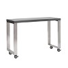 HomeRoots 39" Gray and Silver Wood and Stainless Steel Rolling Sled Writing Desk - 4 of 4