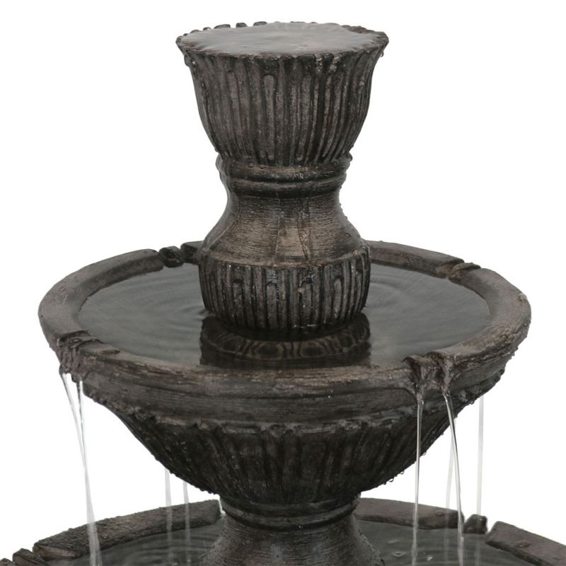 Sunnydaze 55"H Electric Polystone Classic Style 3-Tier Designer Outdoor Water Fountain, 5 of 13
