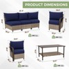 EAGLE PEAK Coastal Vista Outdoor Patio Furniture Set, Half-Moon Curved Wicker Patio Conversation Set with Coffee Table - 3 of 4