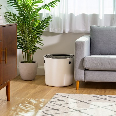 White and Black Top Entry Cat Litter Box with Scoop