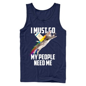 Men's Lost Gods My People Need Me Cat Tank Top - 1 of 3