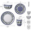 Mikasa Vienna 16 Piece Dinnerware Set, Elegant and Lightweight, Porcelain with Green Leaf & Blue Scroll Design, Service for 4 - image 3 of 4