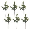 Christmas Pine Spray (Set Of 6)Green and Brown Plastic Pinecone Stems for Holiday Decor by Melrose - 2 of 3