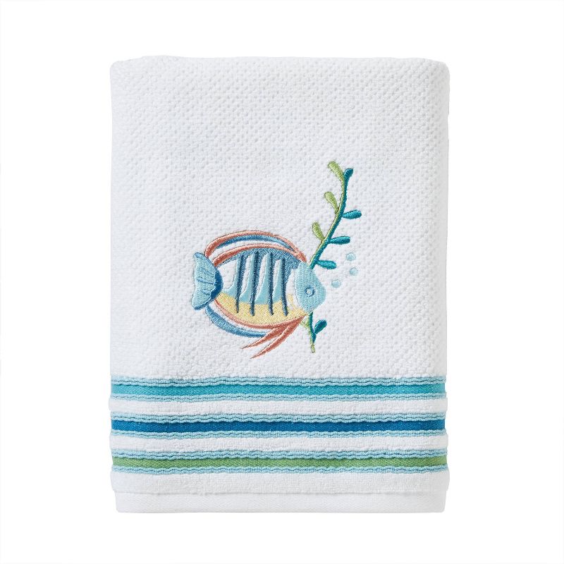 Ocean Watercolor Bath Towel White - SKL Home, 1 of 6