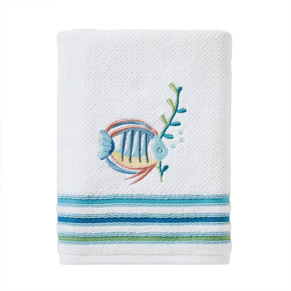 Photos - Towel Ocean Watercolor Bath  White - SKL Home