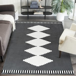 Shag Area Rug Non-Slip Geometric Rug Soft Rug Thick Comfy Rug for Living Room, 5' x 8' Gray - 1 of 4