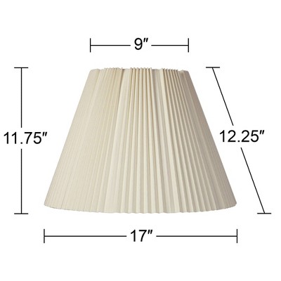 Set of 2 Eggshell White Polished Brass Empire Lamp Shades