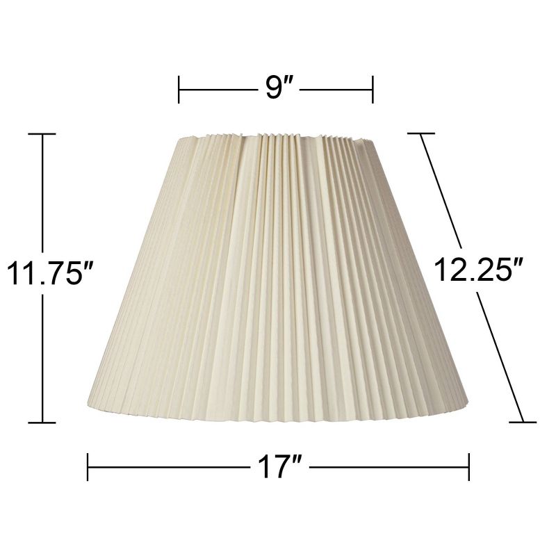 Springcrest Set of 2 Empire Lamp Shades Eggshell Large 9" Top x 17" Bottom x 12.25" High Spider Replacement Harp and Finial Fitting, 5 of 9