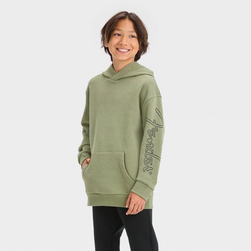 Boys' Fender Guitar Pullover Hoodie - art class™ Green XS