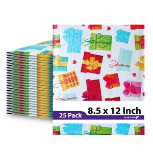 Fosmon 8.5 x 12 - #2 Gift Wrap Birthday Holiday Poly Bubble Mailer, Lightweight Water/Dust/Shock/Tear Resistant Padded Shipping Envelopes - 1 of 4