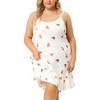 Women's Plus Size Adjustable Spaghetti Straps Ruffle Hem Nightgown - Agnes Orinda - 2 of 4