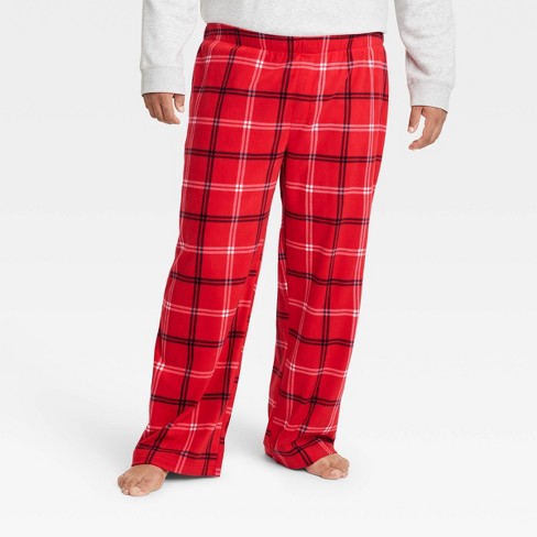 Men's Big & Tall Plaid Fleece Matching Family Pajama Pants - Wondershop™  Red 4XL