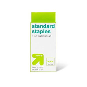 5000 Standard Staples - up&up™: Staple Refills for Stapler, Metallic Silver, 5000 Count - 1 of 3