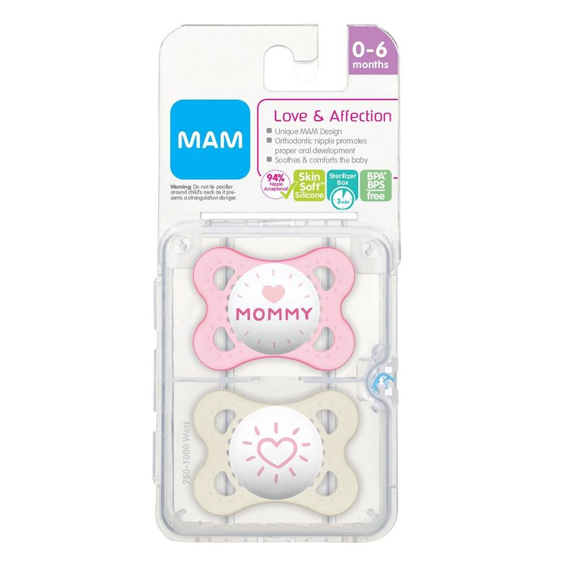 MAM Love &#38; Affection Boys&#39; Pacifier - 0-6 Months - 2ct Pink, 3 of 5