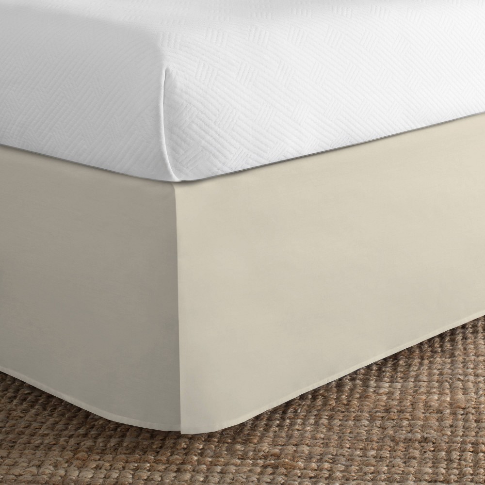 Today's Home Queen Cotton Rich Bed Skirt Ivory: Polyester Plain Weave, 220 Thread Count, 14" Drop