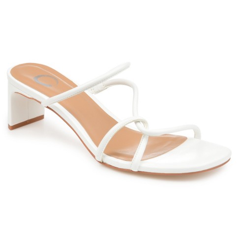 Collection Womens Rianne Open Square Toe Half Block Heel Sandals White 12 : Target