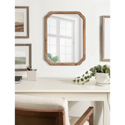 Marston Rustic Brown Solid Wood Rectangular Vanity Mirror