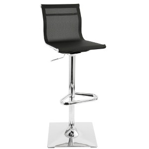 Contemporary Adjustable Swivel Barstool with Perforated Seat and Metal Frame for Kitchen or Home Bar - 1 of 4